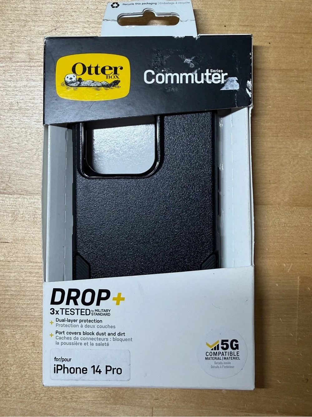 OtterBox Commuter Series Black Dual-Layer Case for iPhone 14 Pro